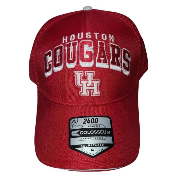 Colosseum Houston Cougars Adjustable Baseball Cap - Red - Picture 1 of 8